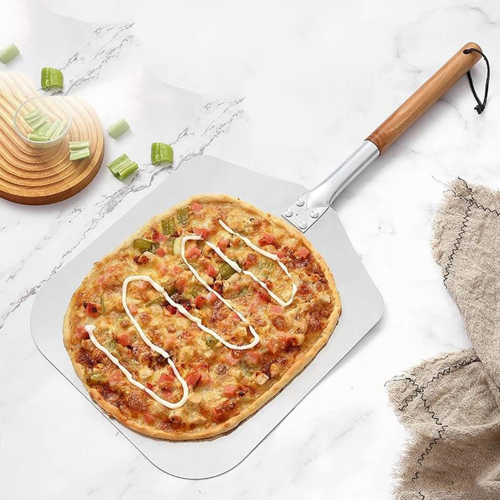 ALUMINIUM PIZZA PEEL REMOVABLE-12"-14" * 29.5CM- 65CM THICKNESS: 1.8MM- OPP BAG