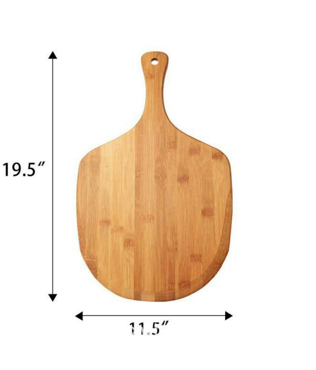 BAMBOO PIZZA PEEL PADDLE AND CUTTING BOARD WITH HANDLE
