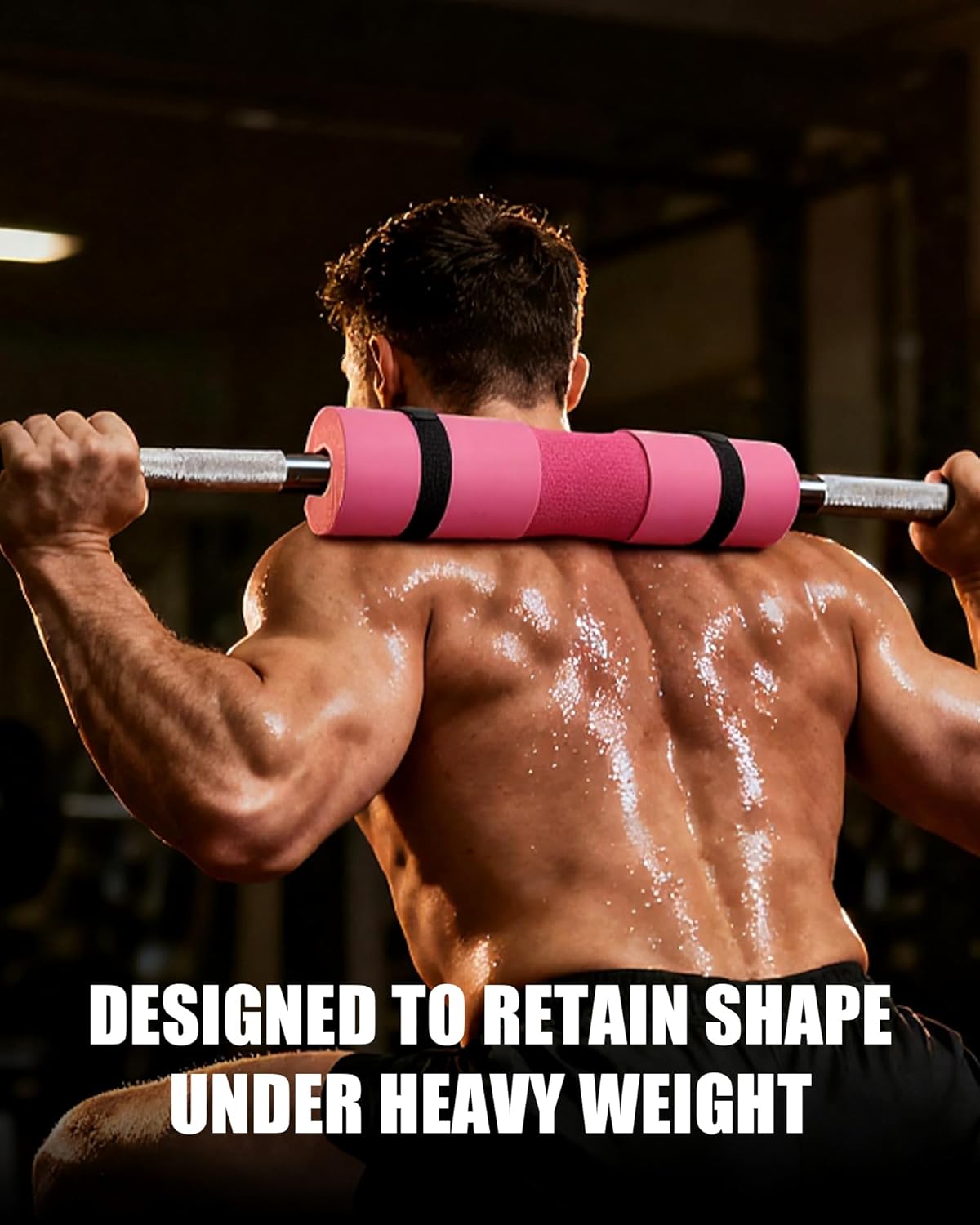 BARBELL SQUAT PAD- 17.5“X3.5”-WITH 2 STRAPS