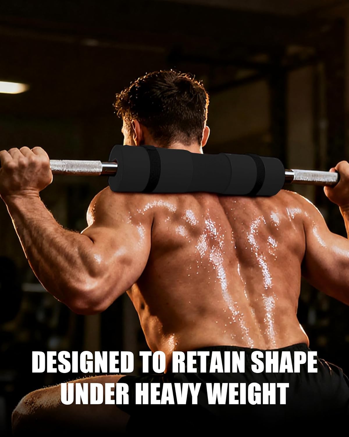 BARBELL SQUAT PAD- 17.5“X3.5”-WITH 2 STRAPS