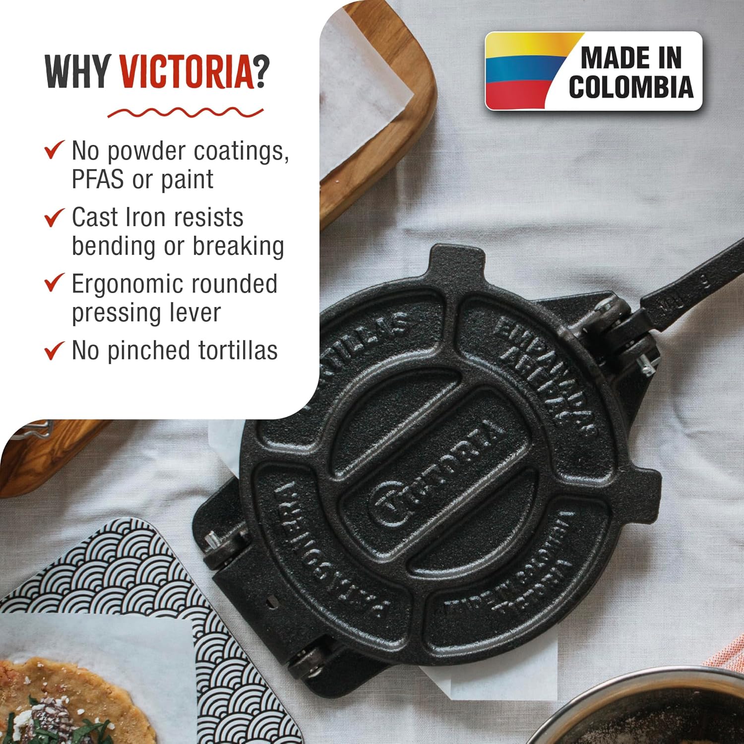 8" CAST IRON TORTILLA PRESS