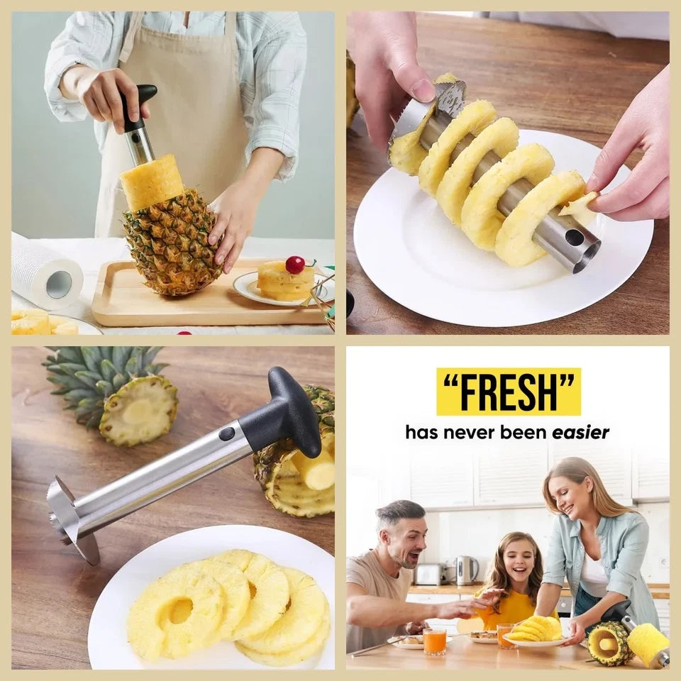 METAL PINEAPPLE CORER - SLICER-BLACK