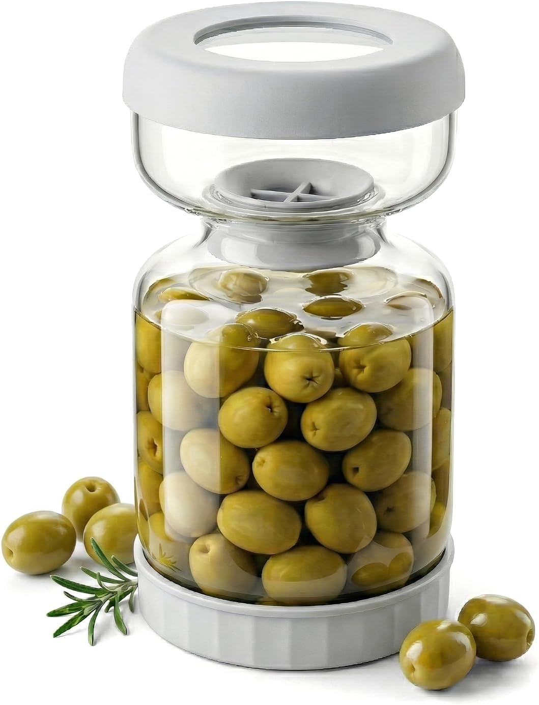 PICKLE CONTAINER WITH STRAUBER-ABS+PP-WHITE