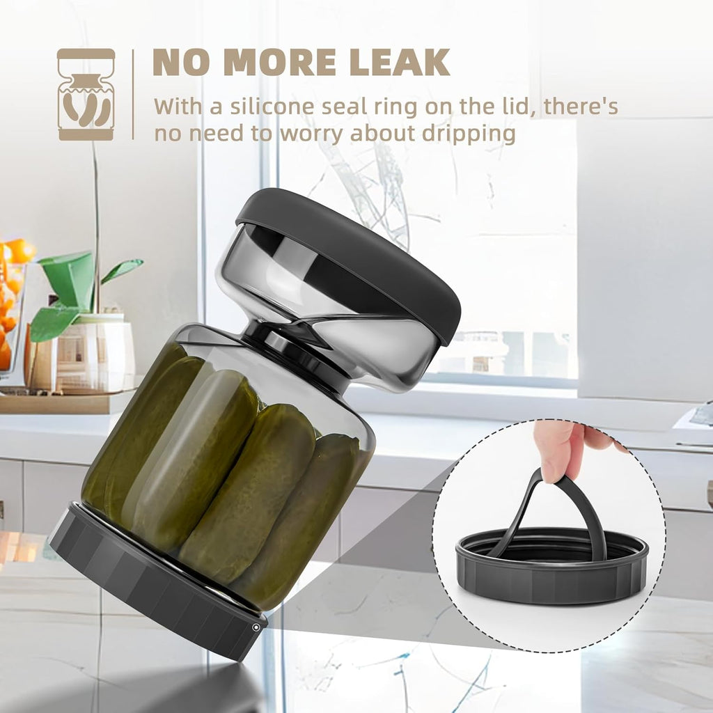 PICKLE CONTAINER WITH STRAUBER-GLASS - BLACK
