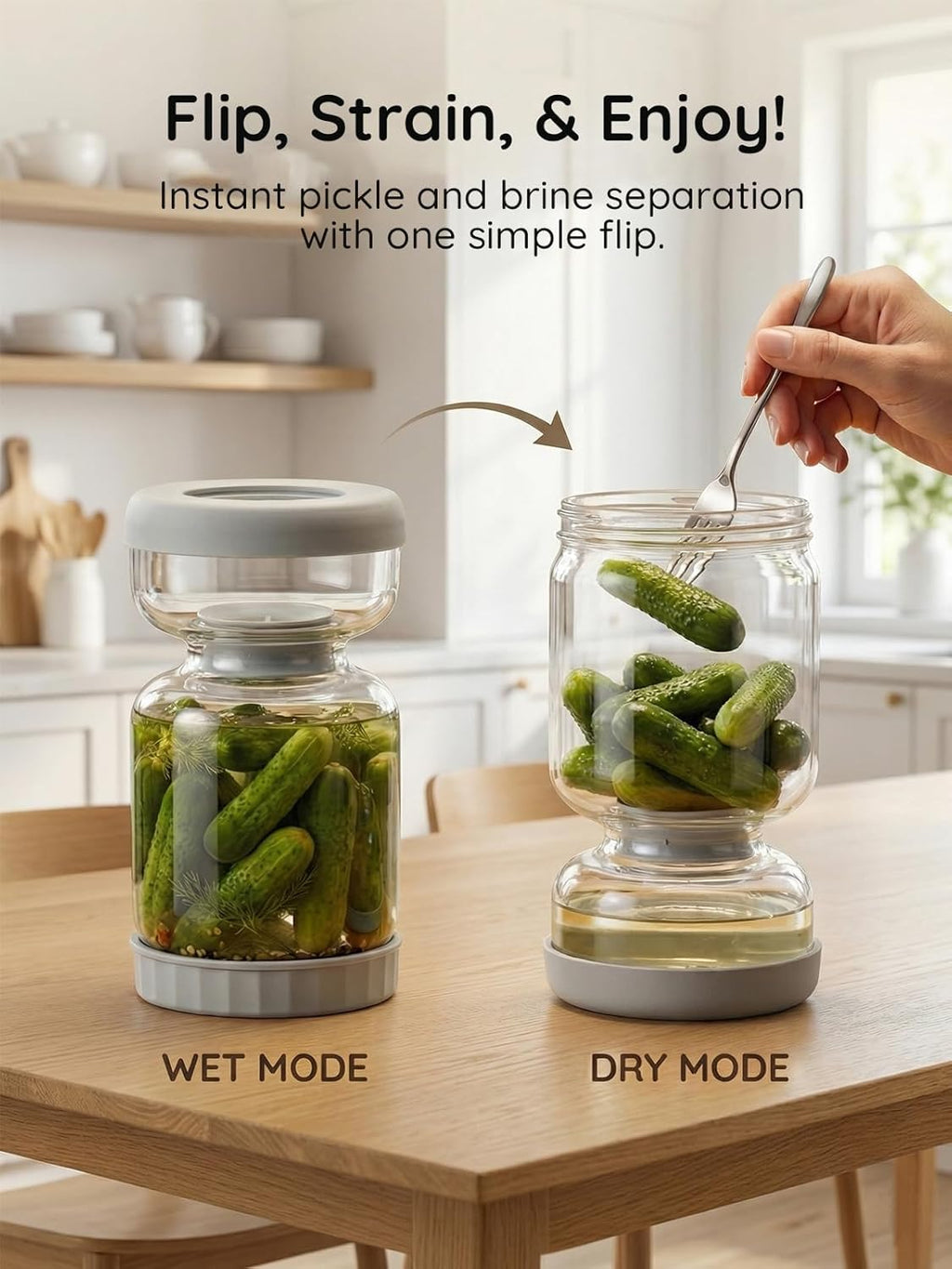 PICKLE CONTAINER WITH STRAUBER-GLASS - BLACK