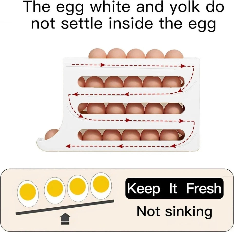 WHITE PLASTIC EGG DISPENSER- 4LAYER-WHITE BOX PACKAGE